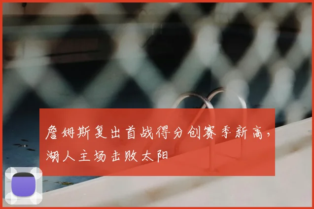 詹姆斯复出首战得分创赛季新高,湖人主场击败太阳